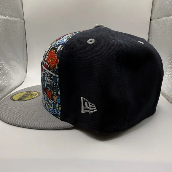 New York Yankees New Era 59FIFTY Fitted Hat 7 3/8 Comic Book Graphic Navy Grey - Picture 3 of 7